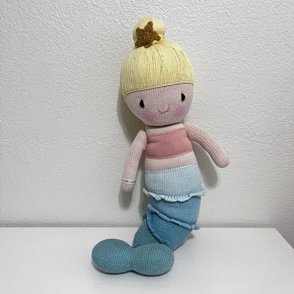 Cuddle + Kind Skye the Mermaid Plush Knit Handmade Doll 20" - Picture 1 of 16